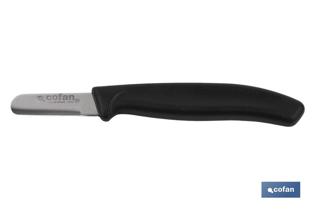 Cuchillo de Recolección | Pack de 12 Unidades | Punta redonda | Medida de la hoja 45 mm | Mango de Color negro