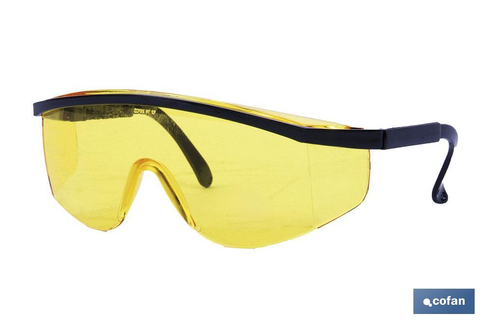 Gafas de Seguridad | Lente Color Amarillo | Protección UV | EN 166:2001